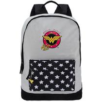 Mochila Casual e Escolar G Mulher Maravilha - DC Comics - Cinza com Estrelas - Luxcel Mochila Casual e Escolar G Mulher Maravilha - DC Comics - Cinza com Estrelas - Luxcel