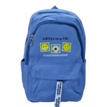 Mochila Casual Feminina Happy Every Day Azul - Quanhe Mochila Casual Feminina Happy Every Day Azul - Quanhe