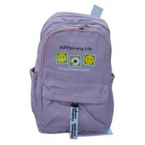 Mochila Casual Feminina Happy Every Day Rosa Claro - Quanhe Mochila Casual Feminina Happy Every Day Rosa Claro - Quanhe