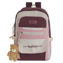 Mochila Casual Infantil Juvenil Bordô Meninas Com Chaveiro