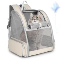 Mochila Cat SSawCasa Large para animais de estimação de até 7 kg, bege