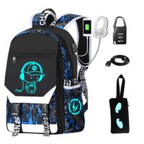 Mochila ChengXiYang Anime Luminous Waterproof 15,6" com USB Mochila ChengXiYang Anime Luminous Waterproof 15,6" com USB