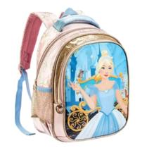 Mochila Cinderela Princesa Feminina Escolar Infantil Menina Costas