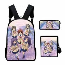 Mochila Clannds Cartoon Kids School Nylon, 3 unidades/conjunto