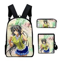 Mochila Clannds Cartoon Kids School Nylon, 3 unidades/conjunto