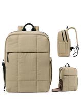 Mochila CLUCI acolchoada de viagem para mulheres, laptop de 15,6 polegadas, Pale Camel