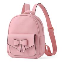 Mochila CLUCI Mini Cute Bowknot Leather rosa para mulheres