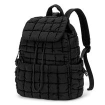 Mochila CLUCI Puffy acolchoada para mulheres, leve, 19 litros, preta