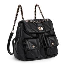 Mochila CLUCI Small Tabby Vegan Leather preta