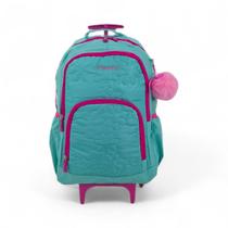 Mochila colorida grande feminina juvenil adolescente menina escolar passeio viagem trabalho rodinha fuseco