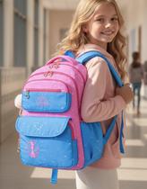 Mochila Colorida Infantil Meninas Bolsa Escolar Grande Espaço Lápis Caneta Notebook Garrafa Mochila Colorida Infantil Meninas Bolsa Escolar Grande Espaço Lápis Caneta Notebook Garrafa