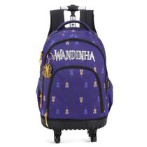 Mochila com 04 Rodas 360 Wandinha Violoncelo Roxa Luxcel MC47268WD-RX