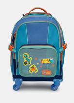 Mochila Com 4 Rodinhas 360 Graus Color Block Azul Puket Mochila Com 4 Rodinhas 360 Graus Color Block Azul Puket
