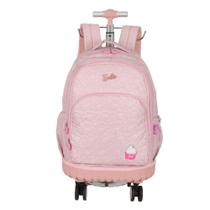 Mochila Com 4 Rodinhas Grande Bolsa Escolar Menina Barbie - Luxcel