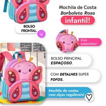 Mochila com Alças Infantil - Borboleta - Escolar Passeio Viagem