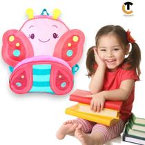 Mochila com Alças Infantil - Borboleta rosa costa escolar bichinho clio