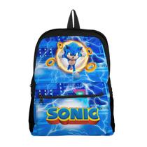 Mochila com Bolso Escola Infantil Avulsa Sonic Menino