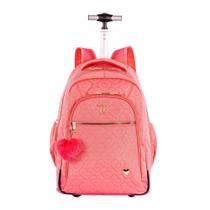 Mochila com Carrinho Capricho Crush Pêssego 37 Litros