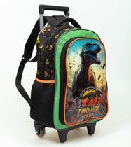 Mochila Com Carrinho Rodinhas Masculina Dinossauros Mim6374-c