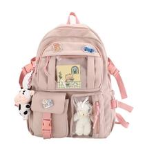 Mochila com conjunto completo de pingentes, ensino médio feminino