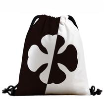 Mochila com cordão Anime Blacks Clovers 39x32cm algodão-poliéster Mochila com cordão Anime Blacks Clovers 39x32cm algodão-poliéster