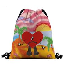Mochila com cordão Bads Bunny Anime para bolsa de ginástica esportiva