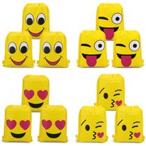 Mochila com cordão Konsait Emoticon Bags para crianças (pacote com 12)
