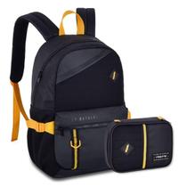 Mochila Com Estojo Free Fire Bolsa Casual Masculina Preta