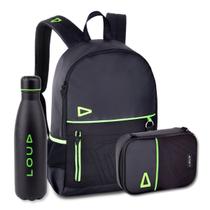 Mochila com Estojo Garrafa Térmica Loud Kit Gamer Casual