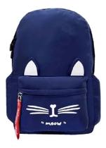 Mochila Com Estojo Juvenil Feminino Gatinho Escolar