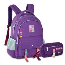 Mochila Com Estojo Luluca Kit Escolar Bolsa Juvenil Premium