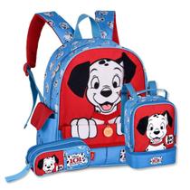 Mochila com Lancheira e Estojo 101 Dalmatas Kit Infantil