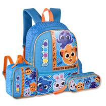 Mochila com Lancheira e Estojo Bolofofos Kit Escolar Infantil