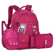 Mochila com Lancheira e Estojo Cadarços Rebecca Bonbon - Mochila com Lancheira e Estojo Cadarços Rebecca Bonbon -