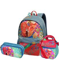 Mochila Com Lancheira E Estojo Coca Cola Beauties 7843304