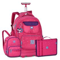 Mochila Com Lancheira e Estojo Fichario Kit Rebecca Bonbon