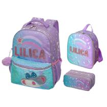 Mochila Com Lancheira E Estojo Lilica Make a Wish