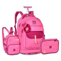 Mochila com Lancheira e Estojo Rebecca Bonbon com chaveiros