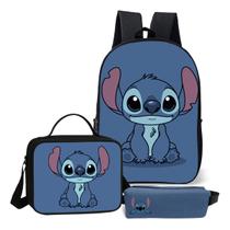 Mochila Com Lancheira Termica e Estojo Simples Kit Escolar Infantil Estampa Lilo Ohana Mochila Com Lancheira Termica e Estojo Simples Kit Escolar Infantil Estampa Lilo Ohana