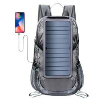 Mochila com Placa Solar 30L 6,5W 5V Dobrável Cinza