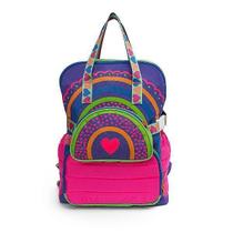 Mochila Com Pochete-Lancheira Mait Arcoiris Colorido