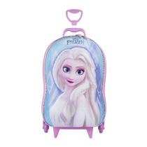 Mochila Com Rodas 3D Frozen Elsa - MaxToy Mochila Com Rodas 3D Frozen Elsa - MaxToy