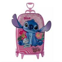 Mochila Com Rodas Diplomata Stitch Rosa