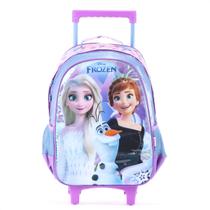 Mochila Com Rodas Escolar Xeryus 14 Disney Frozen Holográfico 13181 Roxo e Rosa - Infantil