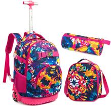 Mochila com rodas Jasminestar de 45 cm com rodas para crianças com lancheira