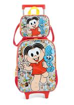 Mochila com rodas+lancheira luxcel turma monica 39302