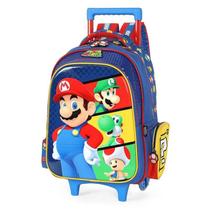 Mochila com rodas mario bros azul un