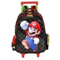 Mochila com rodas mario bros preto un