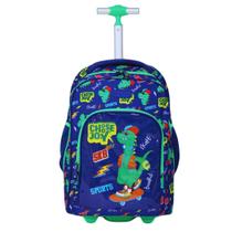 Mochila com Rodas Rabisk Teen Dinossauro RKD5006C Cor: Azul