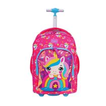 Mochila com Rodas Rabisk Teen Unicórnio RKU5002C Cor: Rosa